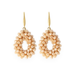 Mini Druppel Oorbellen Beige