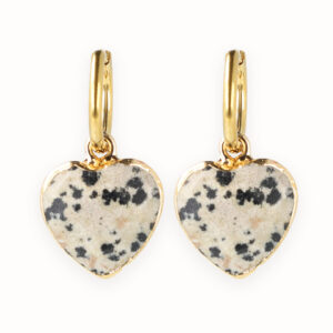 Dalmatier Jaspis Hartjes Oorbellen